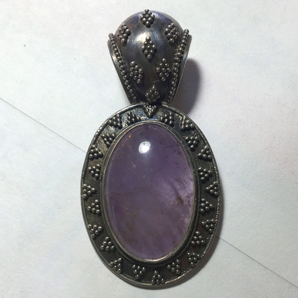 SOLD!-Amethyst and sterling silver pendant